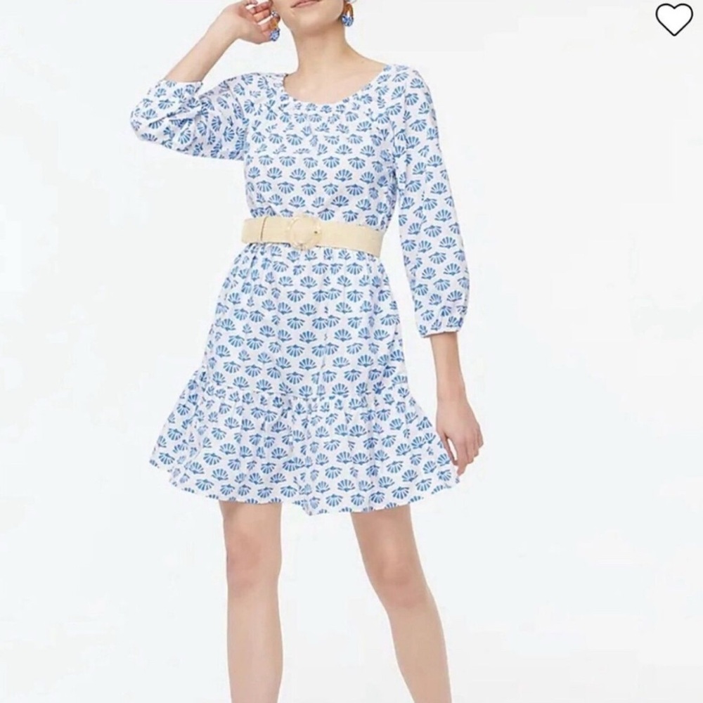 J.Crew Cotton Shell Pattern Coastal Dress Size 00‎